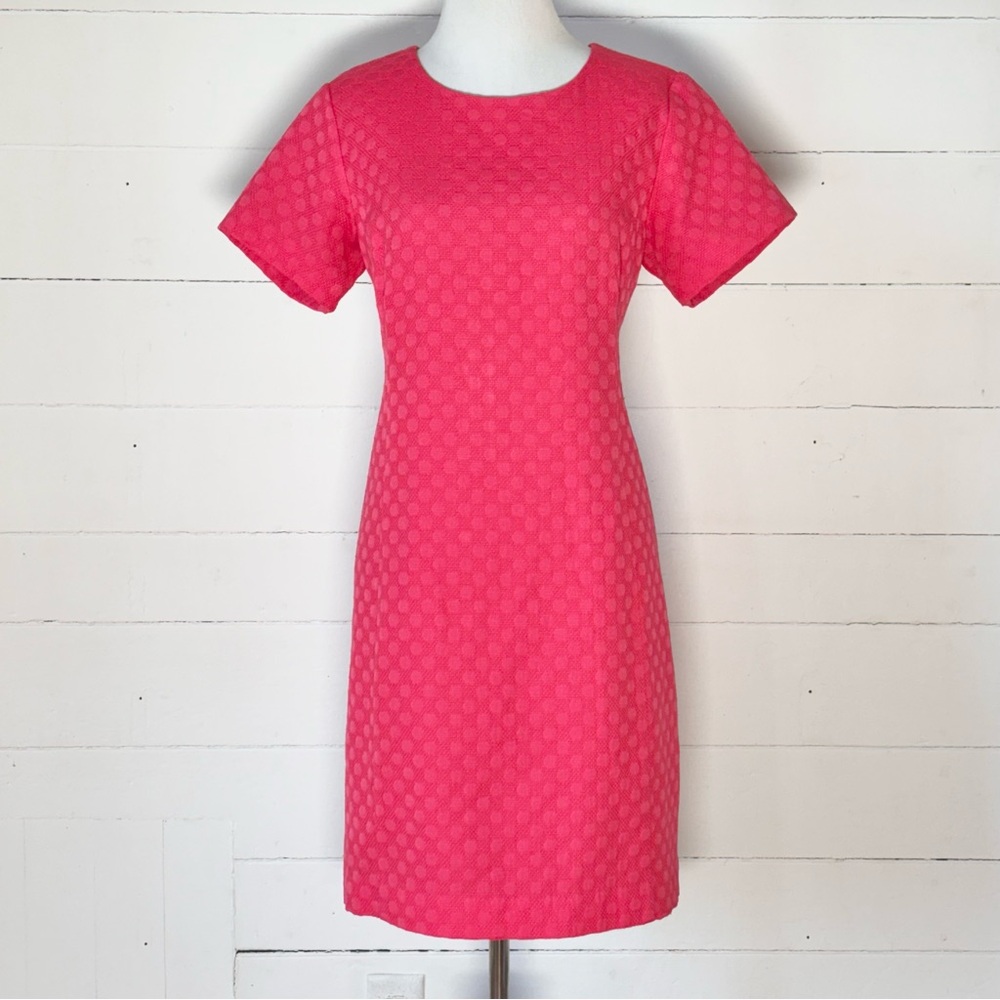 Sail To Sable Women’s Coral Dot Short Sleeve Shift Dress Size 8